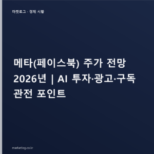메타(페이스북) 주가 전망 2026년 | AI 투자·광고·구독 관전 포인트