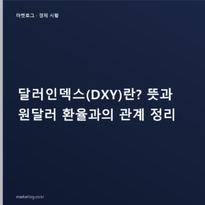달러인덱스(DXY)란? 뜻과 원달러 환율과의 관계 정리